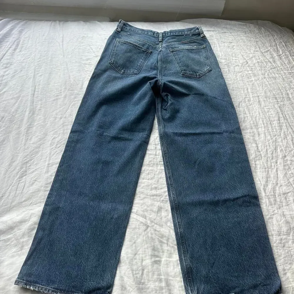 Agolde low slung baggy blue